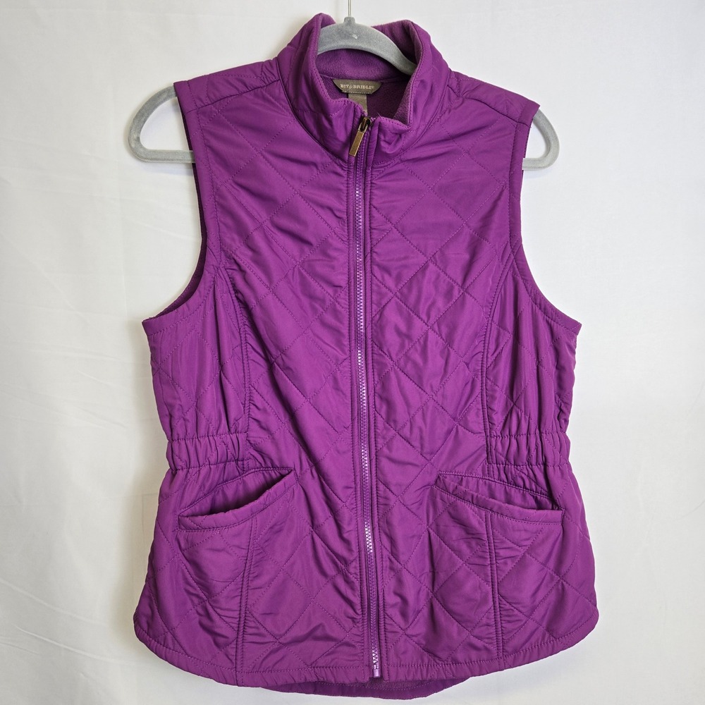 Bit & Bridle Quilted Lightweight Outer Vest, Purple, Women's Size Small